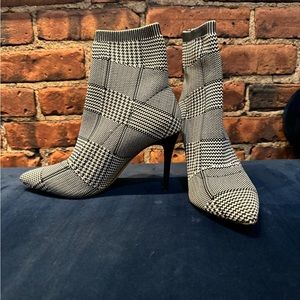 Black and White Plaid Bootie